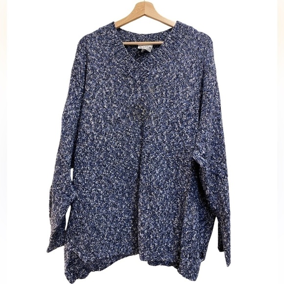 Vintage Hanes Signature Collection Knit Woven V-Neck Sweater Fall Size 2X - Picture 1 of 6